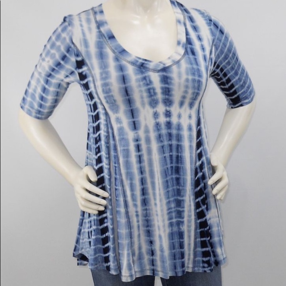 Saint Tropez West Grey/white Tie Dye Top